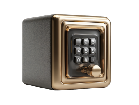 3D rendering of a small, modern safe