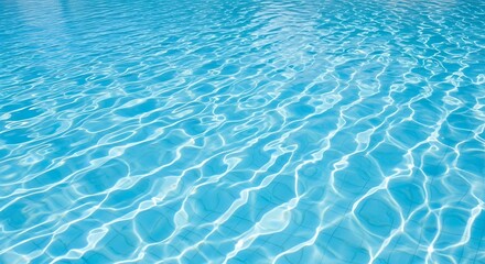 Vibrant blue water shimmering with sun reflections and gentle ripples, creating a refreshing and calm aquatic surface background ideal for summer themes