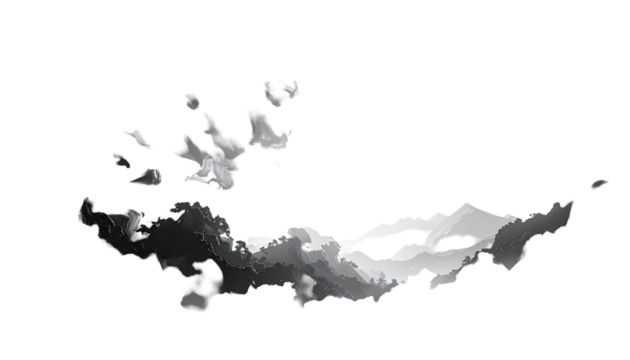 Abstract grayscale landmass