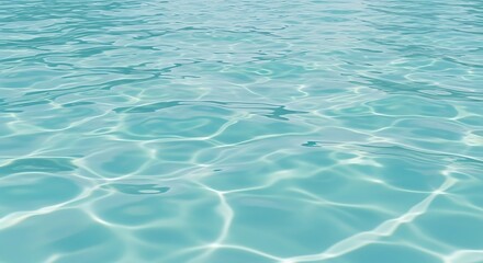 Obraz premium Transparent Turquoise Water Surface with Subtle Reflections and Light Ripples
