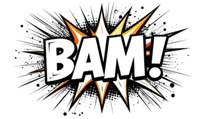 Comic book explosion effect with the word "BAM!