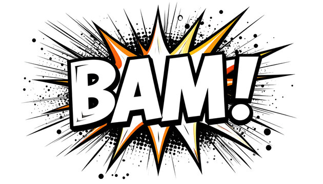 Comic book explosion effect with the word "BAM!
