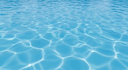 Fototapeta premium Vibrant blue water surface shimmering with dynamic ripples and crystal-clear reflections, creating a serene and refreshing background texture