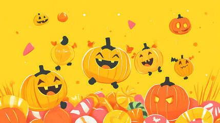 Adorable Halloween-themed background design, ideal for creating playful and festive backdrops or wallpapers.