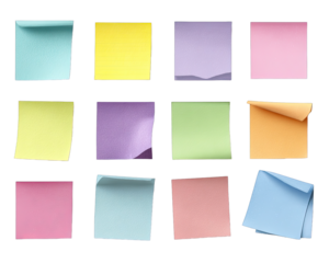Colorful sticky notes arranged in a grid