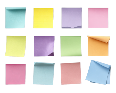 Colorful sticky notes arranged in a grid
