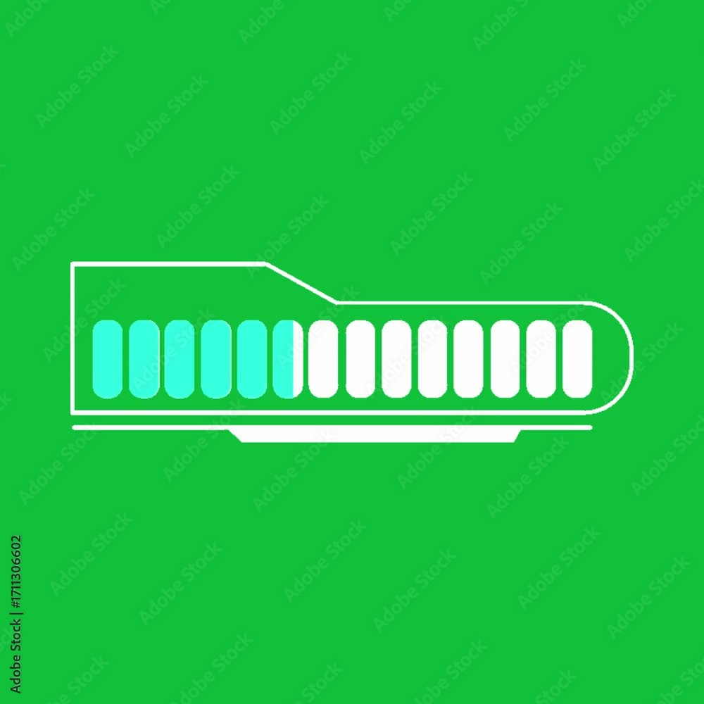 Poster progress bar loading animation on green screen.