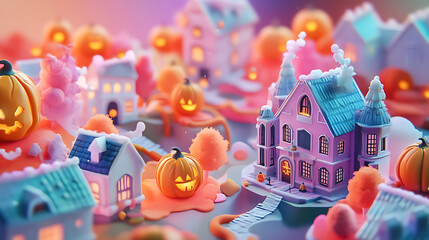 Adorable Halloween-themed background design, ideal for creating playful and festive backdrops or wallpapers.