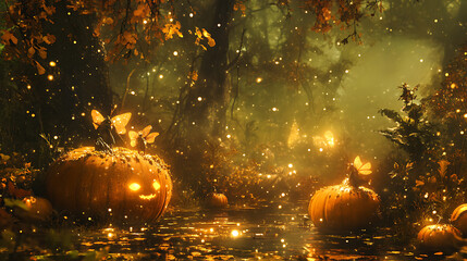 Adorable Halloween-themed background design, ideal for creating playful and festive backdrops or wallpapers.