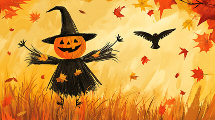 Adorable Halloween-themed background design, ideal for creating playful and festive backdrops or wallpapers.