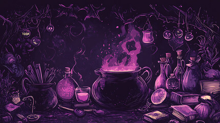 Adorable Halloween-themed background design, ideal for creating playful and festive backdrops or wallpapers.