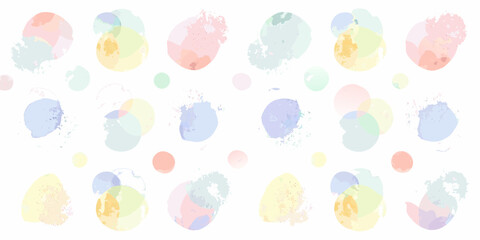 Soft Watercolor Splashes and Circles in Pastel Colors