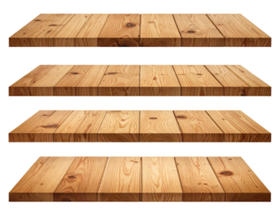 Wood shelves,  stacked  for display