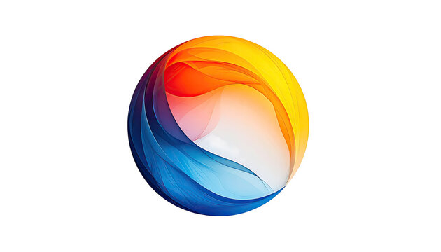 Abstract sphere, vibrant colors, flowing design - Powered by Adobe