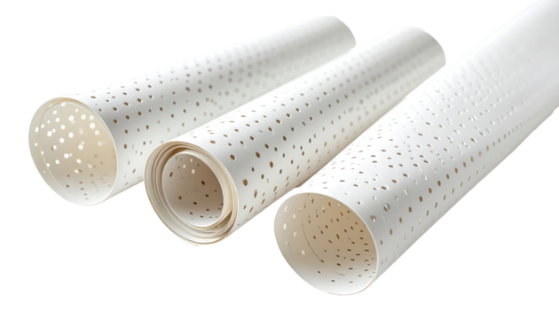 Rolled white perforated material