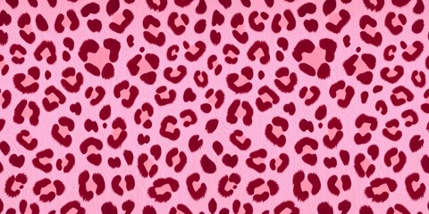 Pastel pink leopard print, seamless vector pattern  Wild, exotic animal fur texture,  design,  pastel