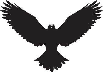 Obraz premium Majestic eagle silhouette soaring with wings wide open