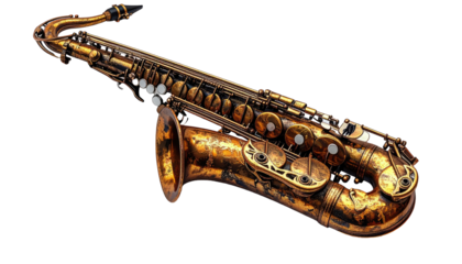 Close-up of a vintage saxophone