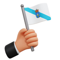 A hand holding the Es Ga_Galicia flag