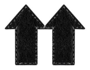 Two dark, textured arrows