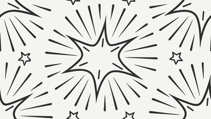 Obraz premium Hand drawn starburst and star elements black ink abstract celebration