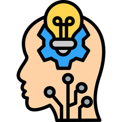 Critical Thinking lineal color icon
