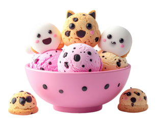 Cute ice cream treats in a bowl