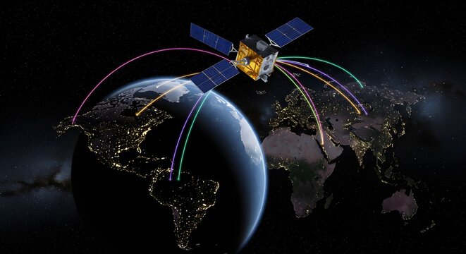 Satellite communication network global coverage