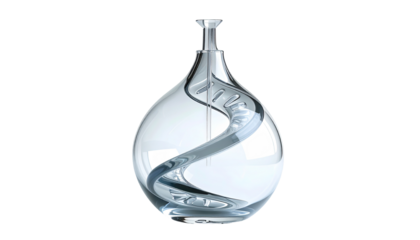 Glass bottle with spiral design