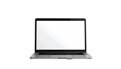 Fototapeta premium Front view of a modern laptop. Blank screen