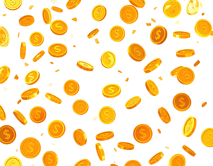 A pattern of falling gold coins