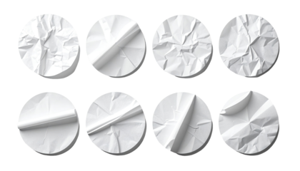 Crumpled pills arranged in a grid