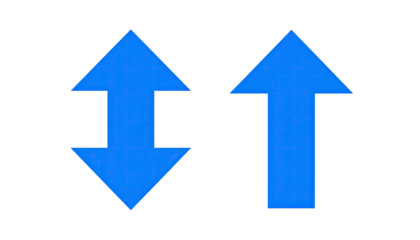 Two contrasting upward-pointing triangles