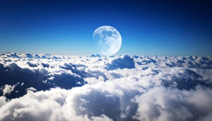 Obraz premium High-altitude night sky view of clouds