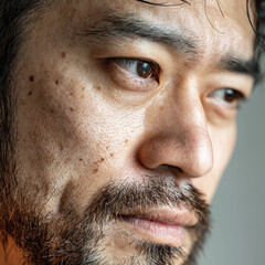 Obraz premium 髭を生やした日本人の男性