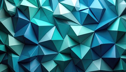 Obraz premium Abstract Geometric Background with Teal and Cyan Triangles