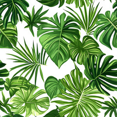 Floral or leaf pattern background suitable for wallpaper, fabric, or decorative design. Soft colors and natural style, ideal for digital and print use.