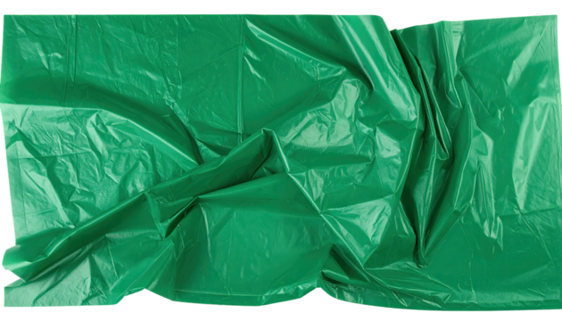 Wrinkled green plastic sheet (2)