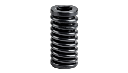 Close-up of a cylindrical compression spring