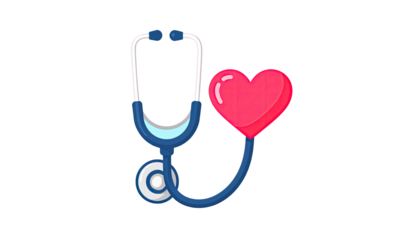Stethoscope and heart graphic