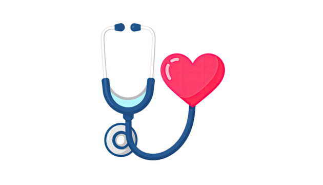 Stethoscope and heart graphic