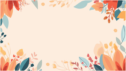 Elegant Floral Frame Background – Watercolor Flowers Border Design for Invitations, Greeting Cards, and Posters