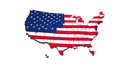 US map with flag design