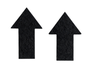 Two black arrows pointing upward