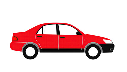 Fototapeta premium Profile view of a red car