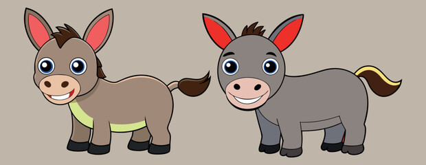 Cartoon Donkey Character – Funny Farm Animal Illustration, Cute Donkey Vector, Comic Child Friendly Farm Animal, Smiling Donkey Cartoon Artwork, Pet Donkey Kids Art Clipart, Friendly Cute Ass Drawing

