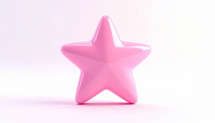 Fototapeta premium キャンディのような3D 星アイコン ピンク CG画像素材