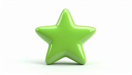 キャンディのような3D 星アイコン 黄緑 CG画像素材