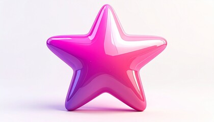 Obraz premium キャンディのような3D 星アイコン ピンク CG画像素材