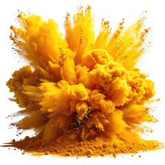 Explosive burst of bright yellow liquid